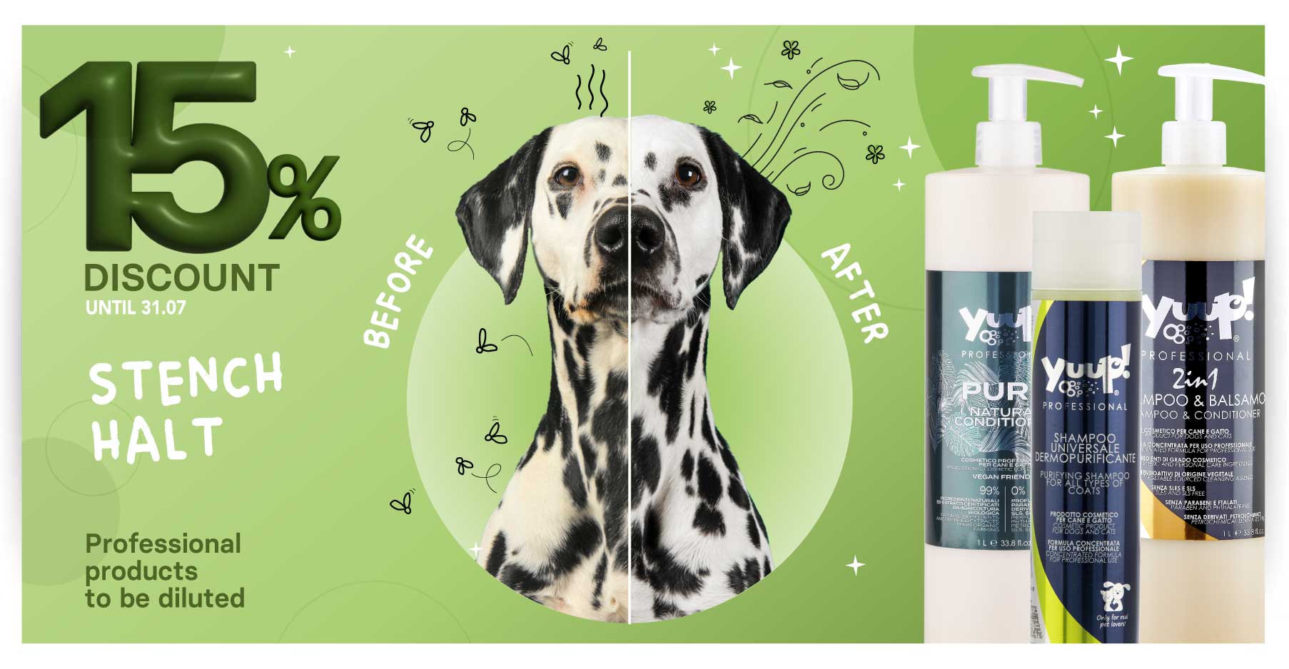 15% sconto sui prodotti Professionali per manti corti